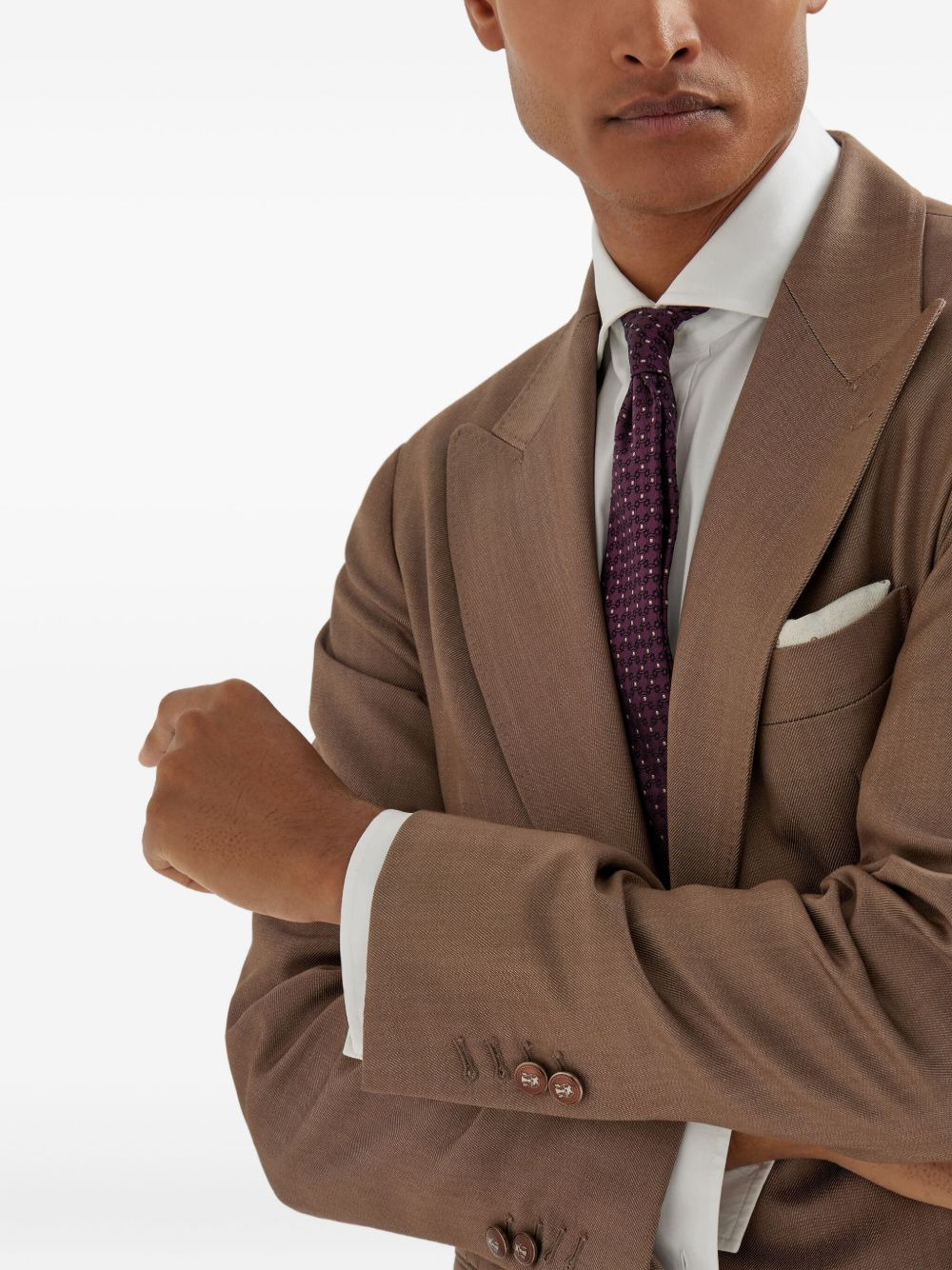 peak-lapel wool blazer - 5