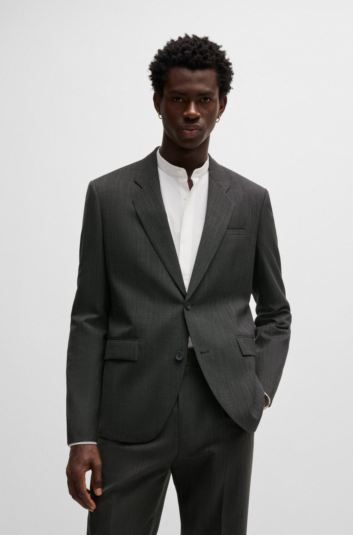 MODERN-FIT SUIT IN MICRO-PATTERNED PERFORMANCE-STRETCH FABRIC - 2