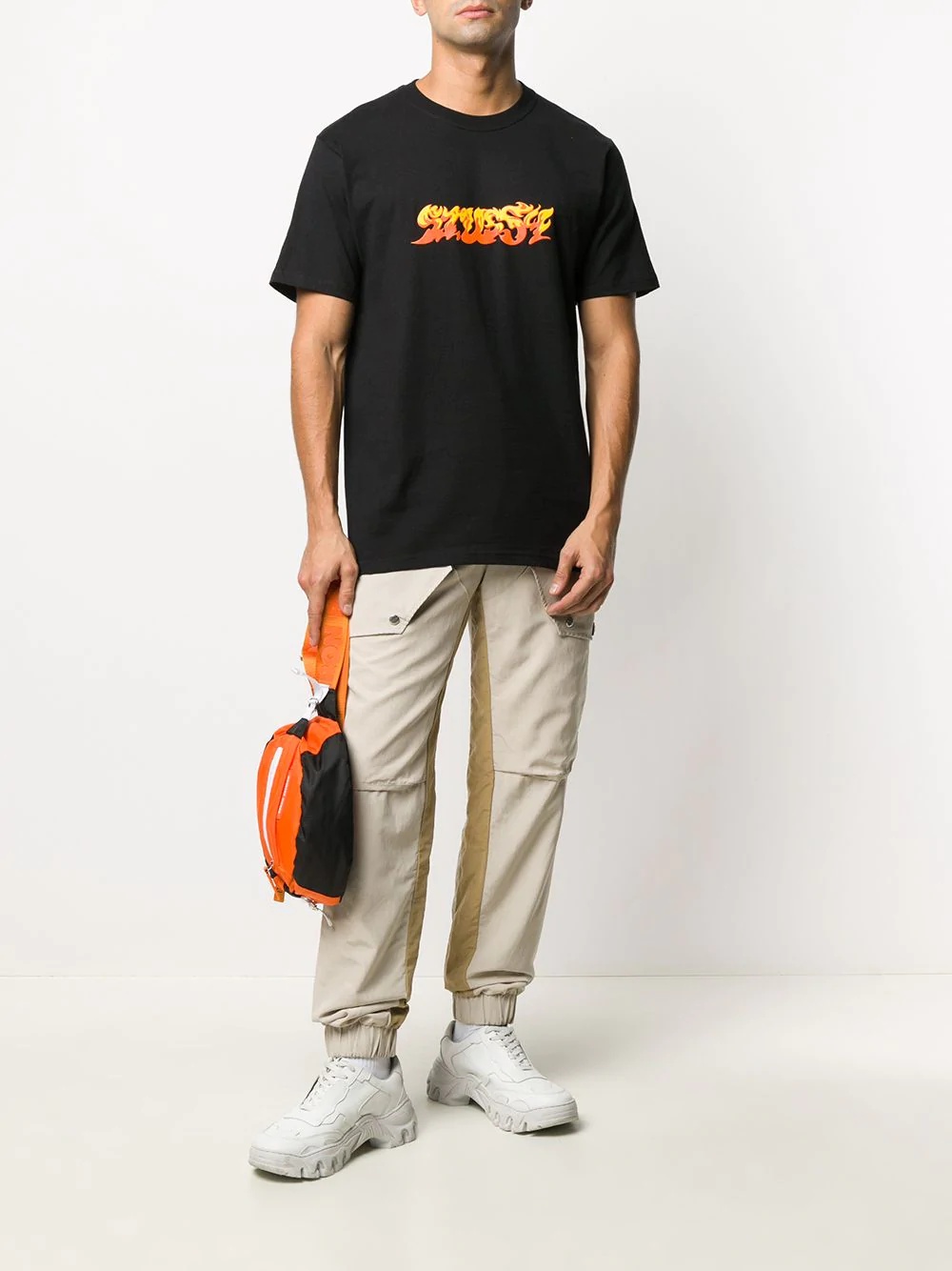 flame logo-print short sleeved T-shirt - 2