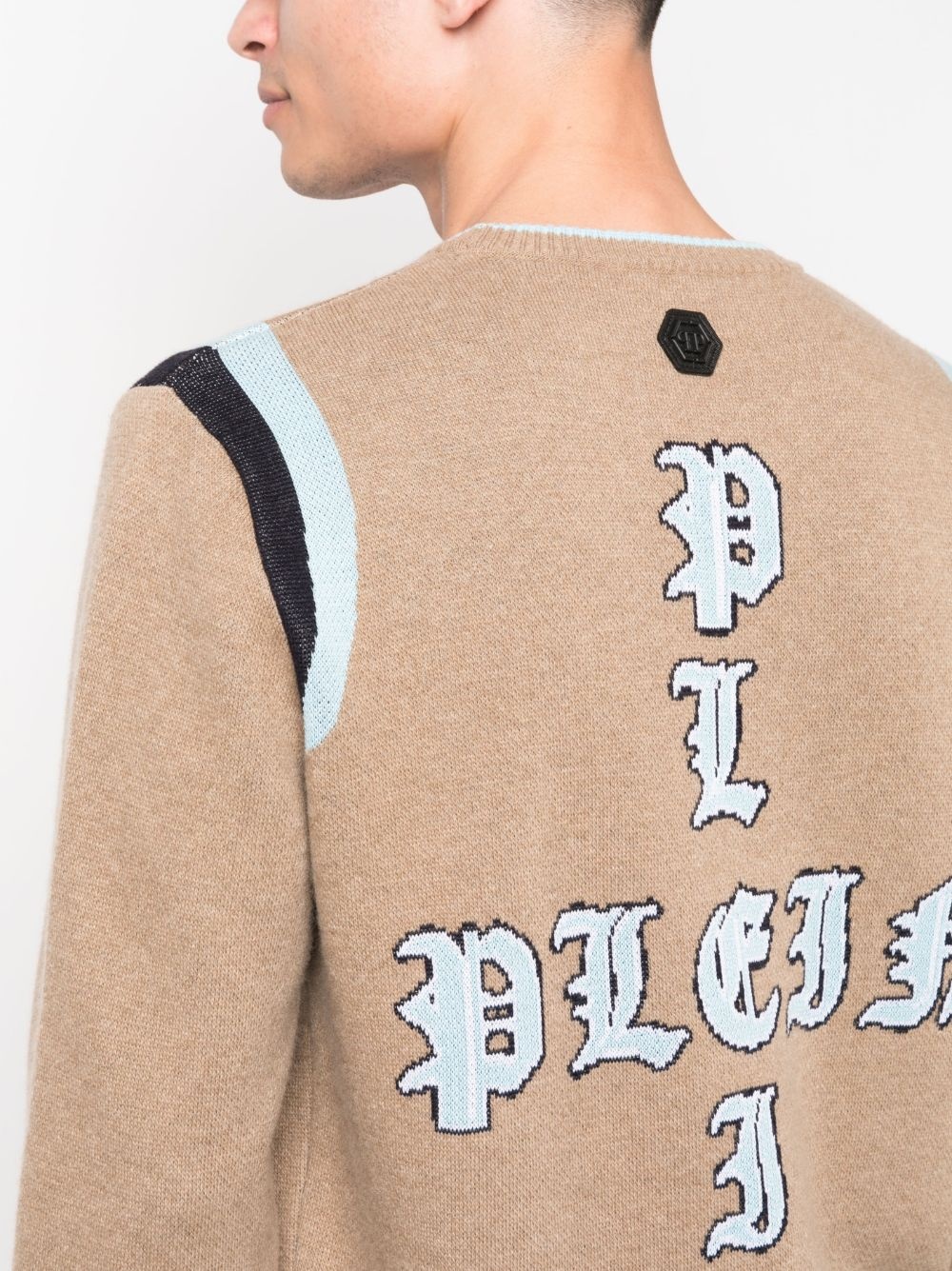intarsia-knit logo knitted sweatshirt - 5