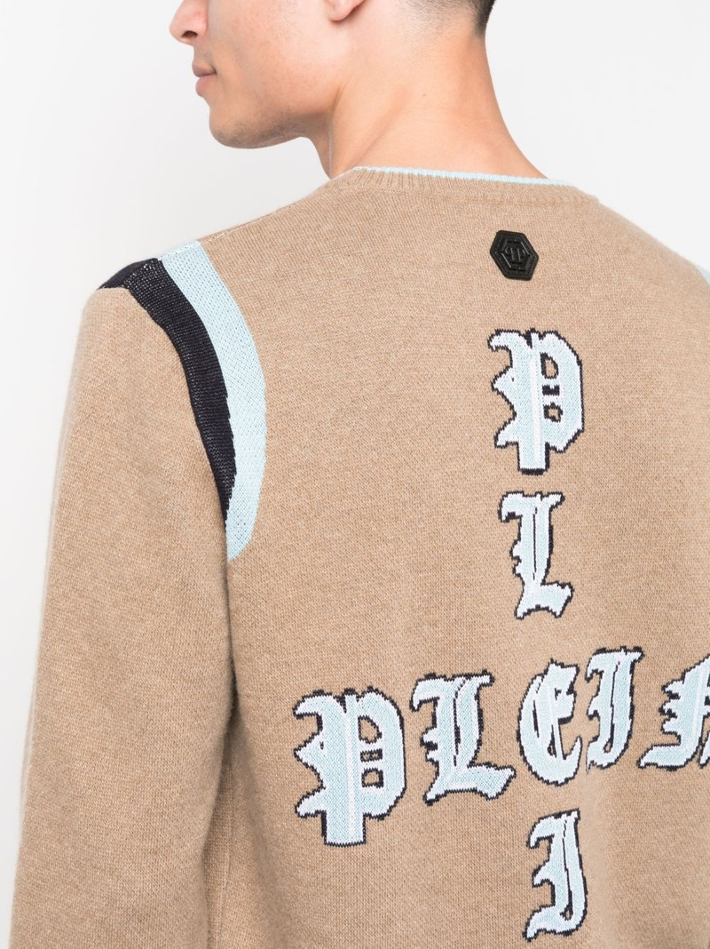 intarsia-knit logo knitted sweatshirt 5