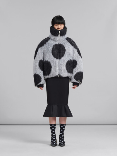 Marni WHITE OVERSIZED MOHAIR JACKET WITH POLKA DOTS outlook