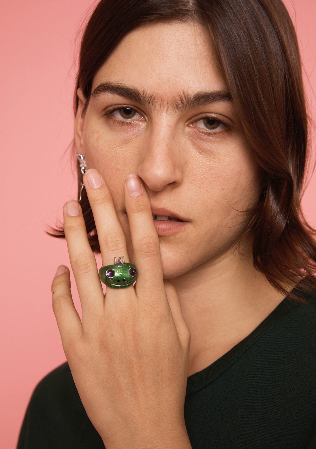 GLITTER GREEN FROG PRINCE RING - 2