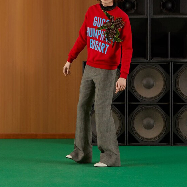 Gucci 'Humphrey Bogart' Print Sweatshirt 'Red' 623245-XJEN-86269 - 3