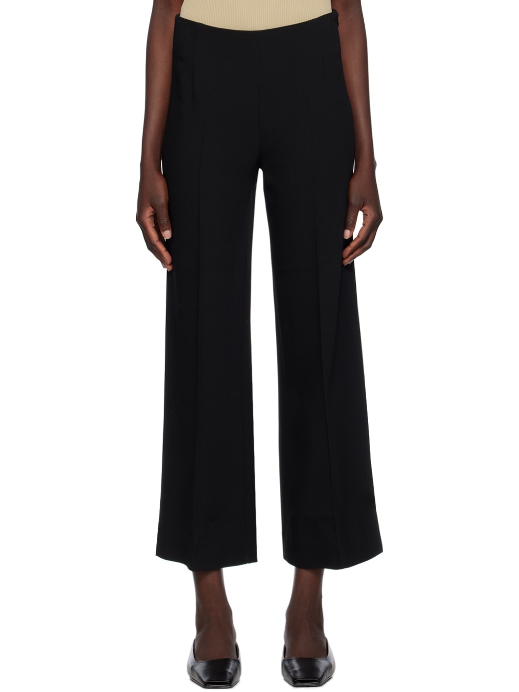 Black Wide Trousers - 1