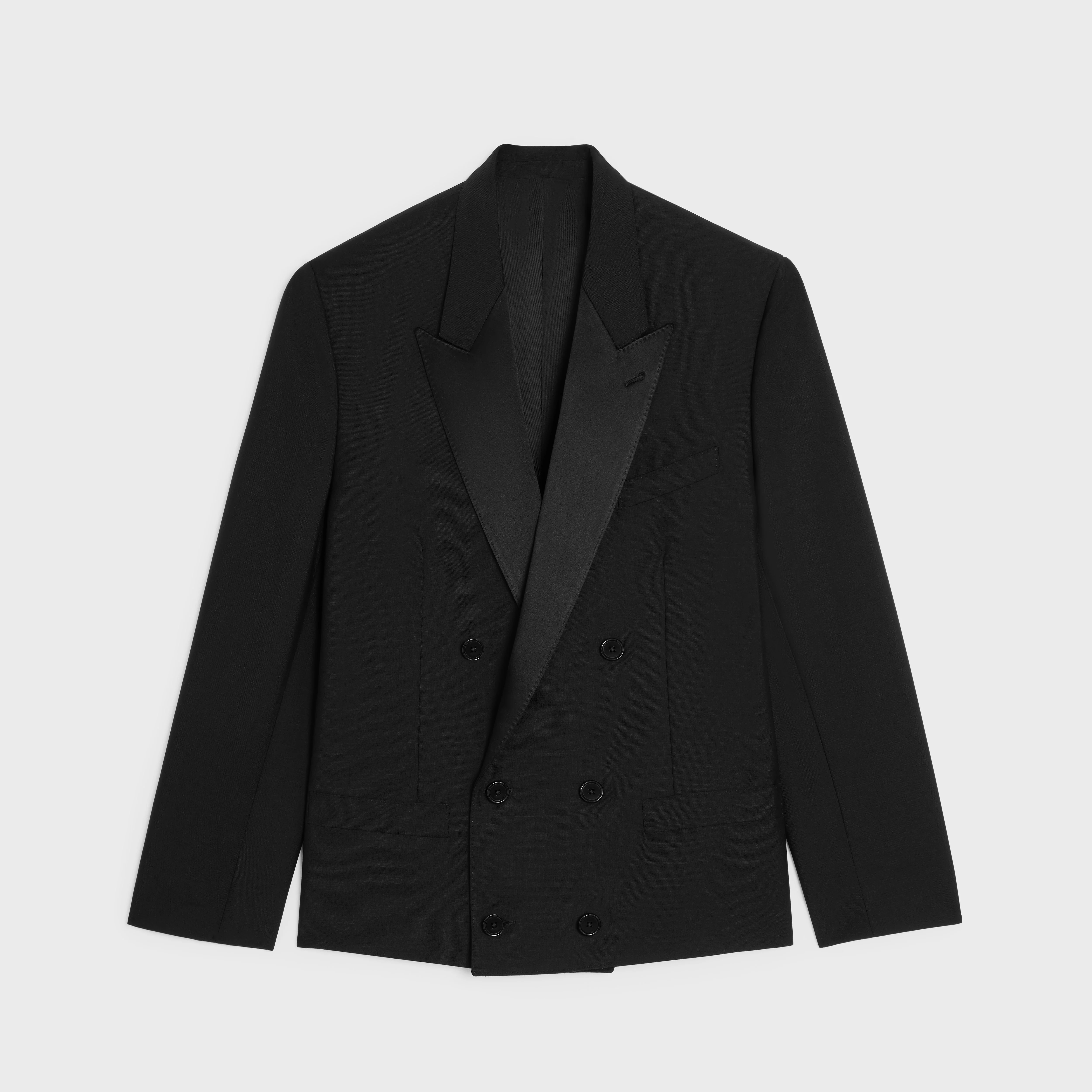 spencer boxy tux jacket in grain de poudre - 1