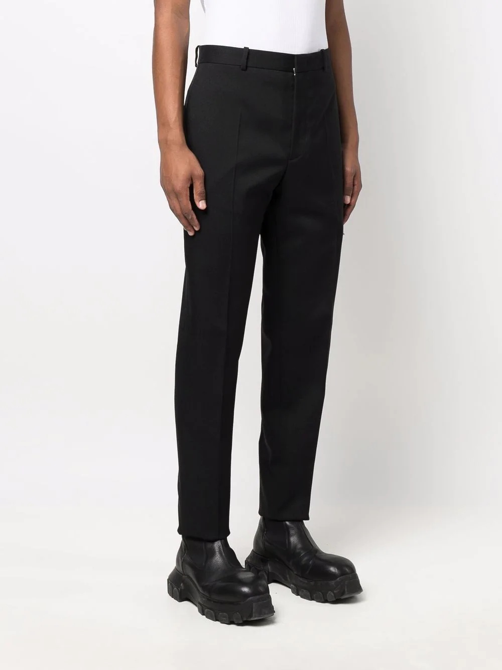 zip-detail tapered trousers - 3