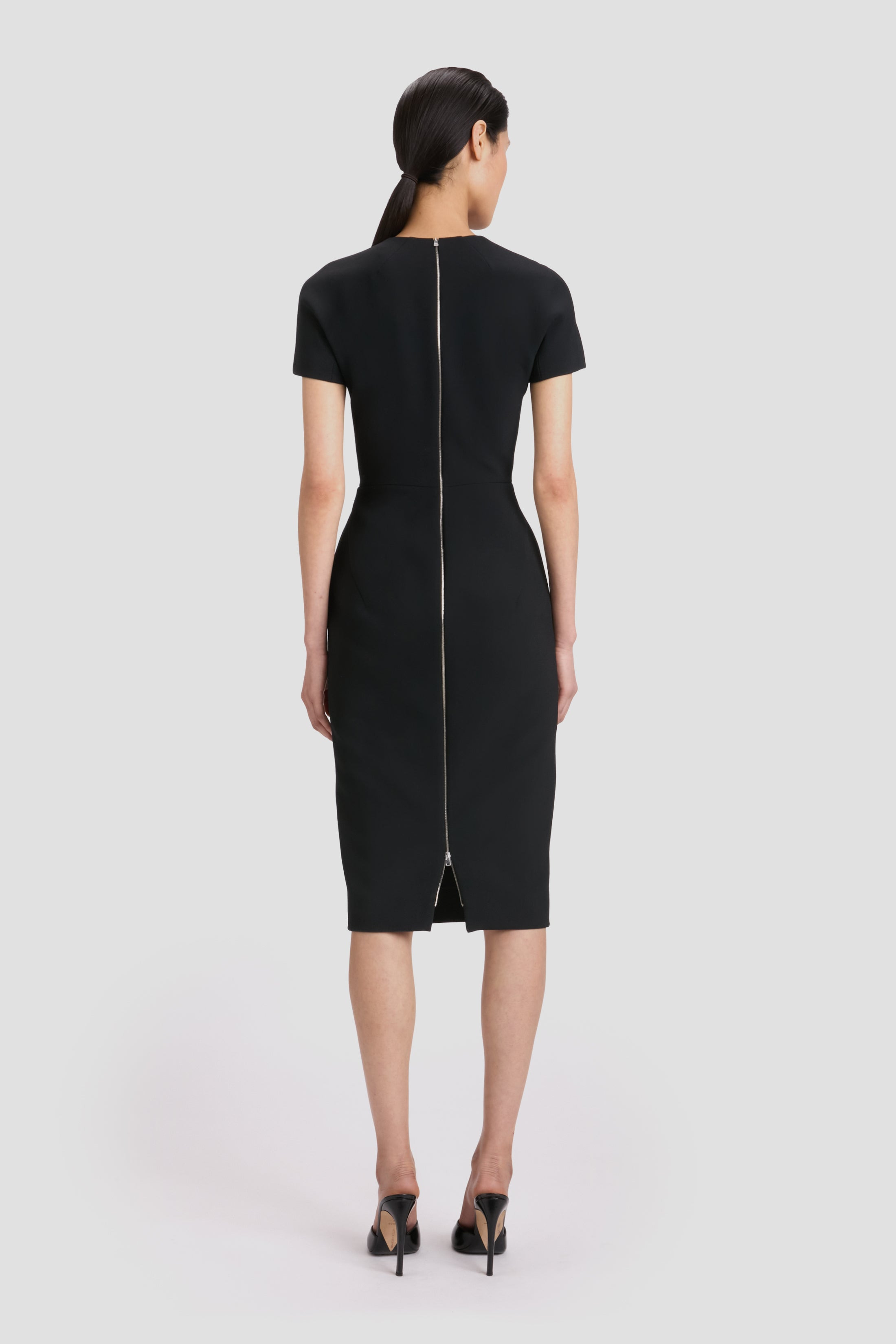 Fitted T-Shirt Dress In Black - 4