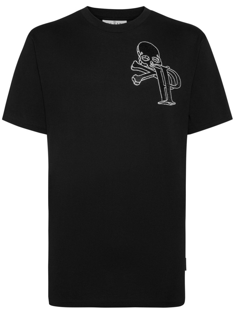 rhinestone-embellished cotton T-shirt 1