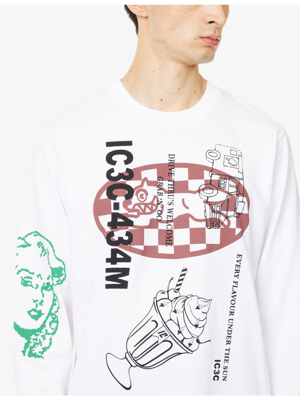 Multi Graphic Long-Sleeves Cotton-Jersey T-Shirt - 5