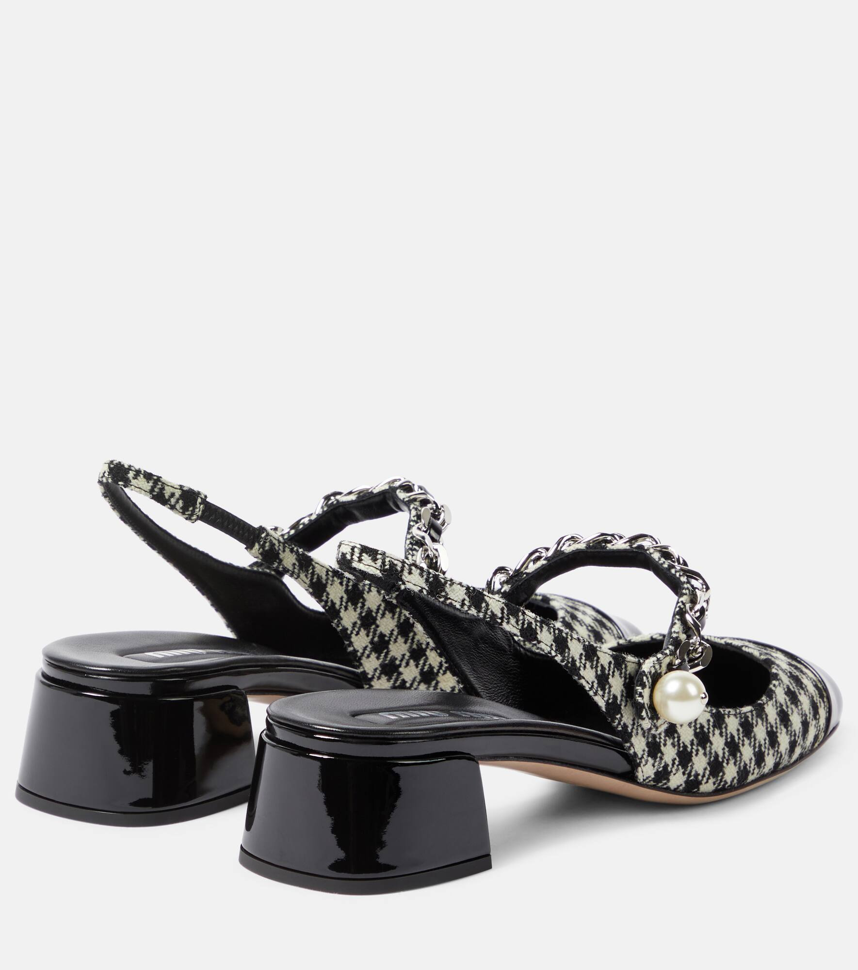 Gingham slingback pumps - 3