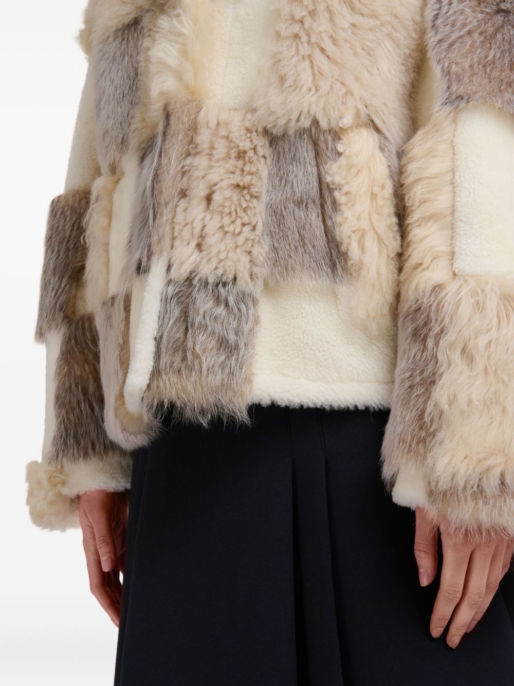 patchwork fur jacket - 5