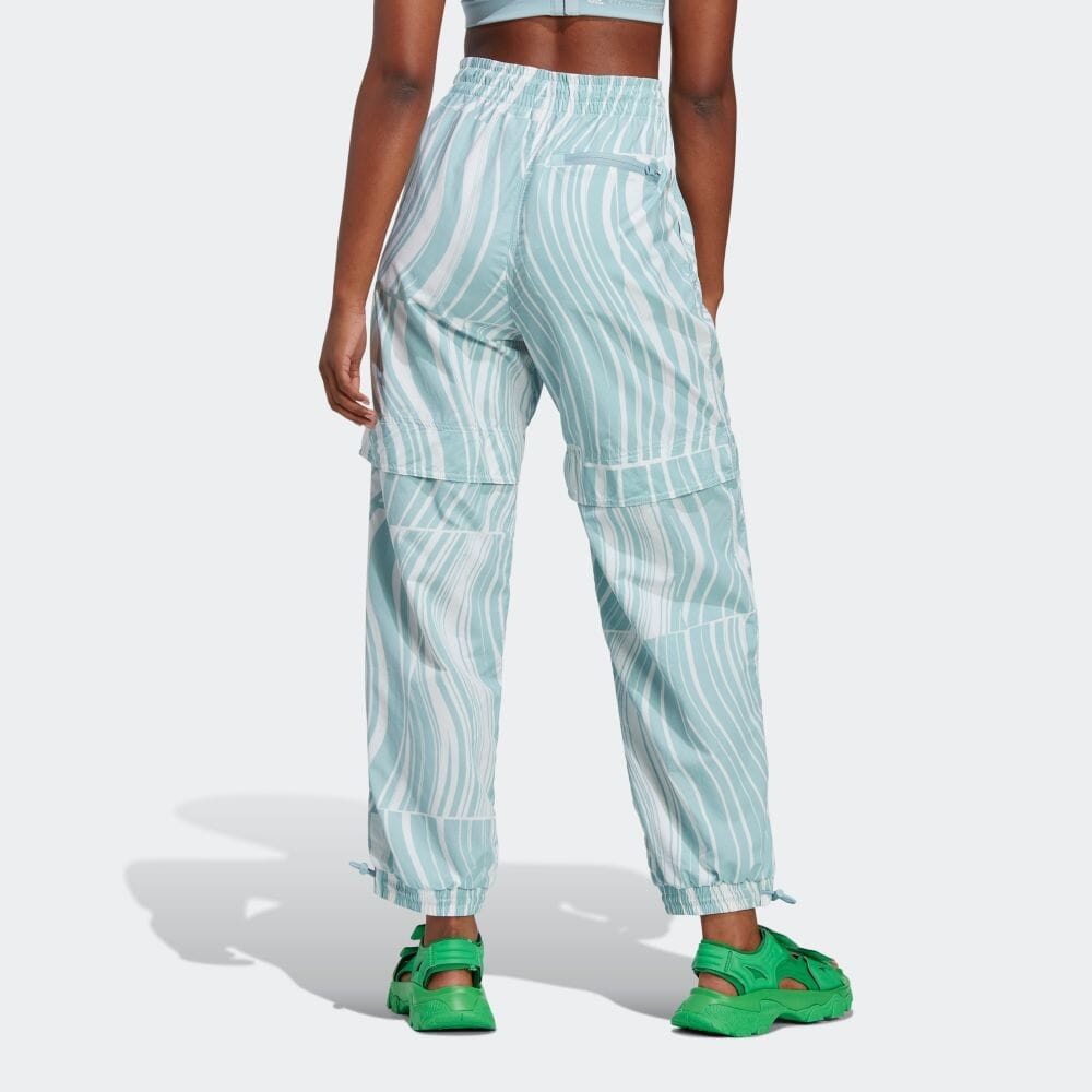 (WMNS) adidas By Stella McCartney Truecasuals Printed Track Pants 'Blue White' HT1103 - 3