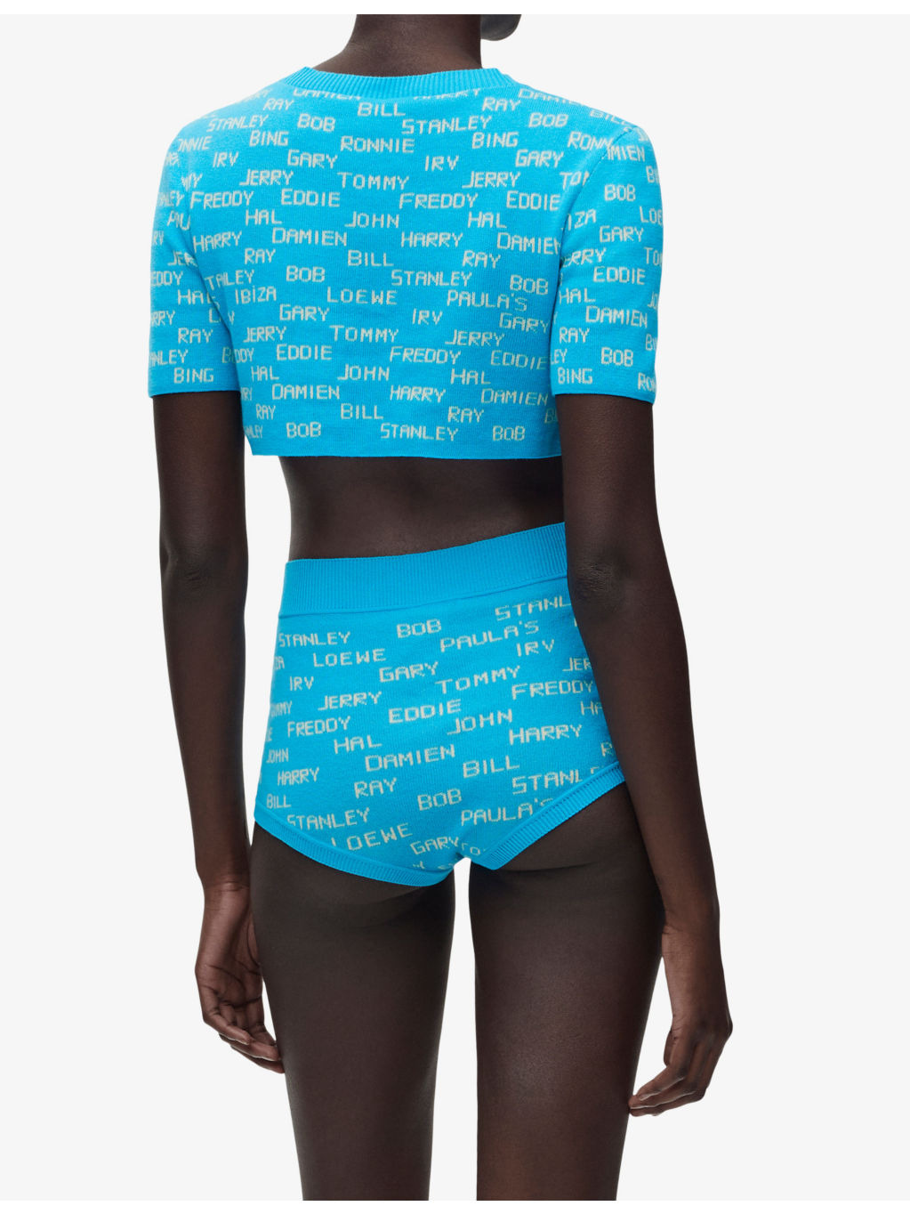 Loewe x Paula's Ibiza name-intarsia cropped cotton sweater - 4