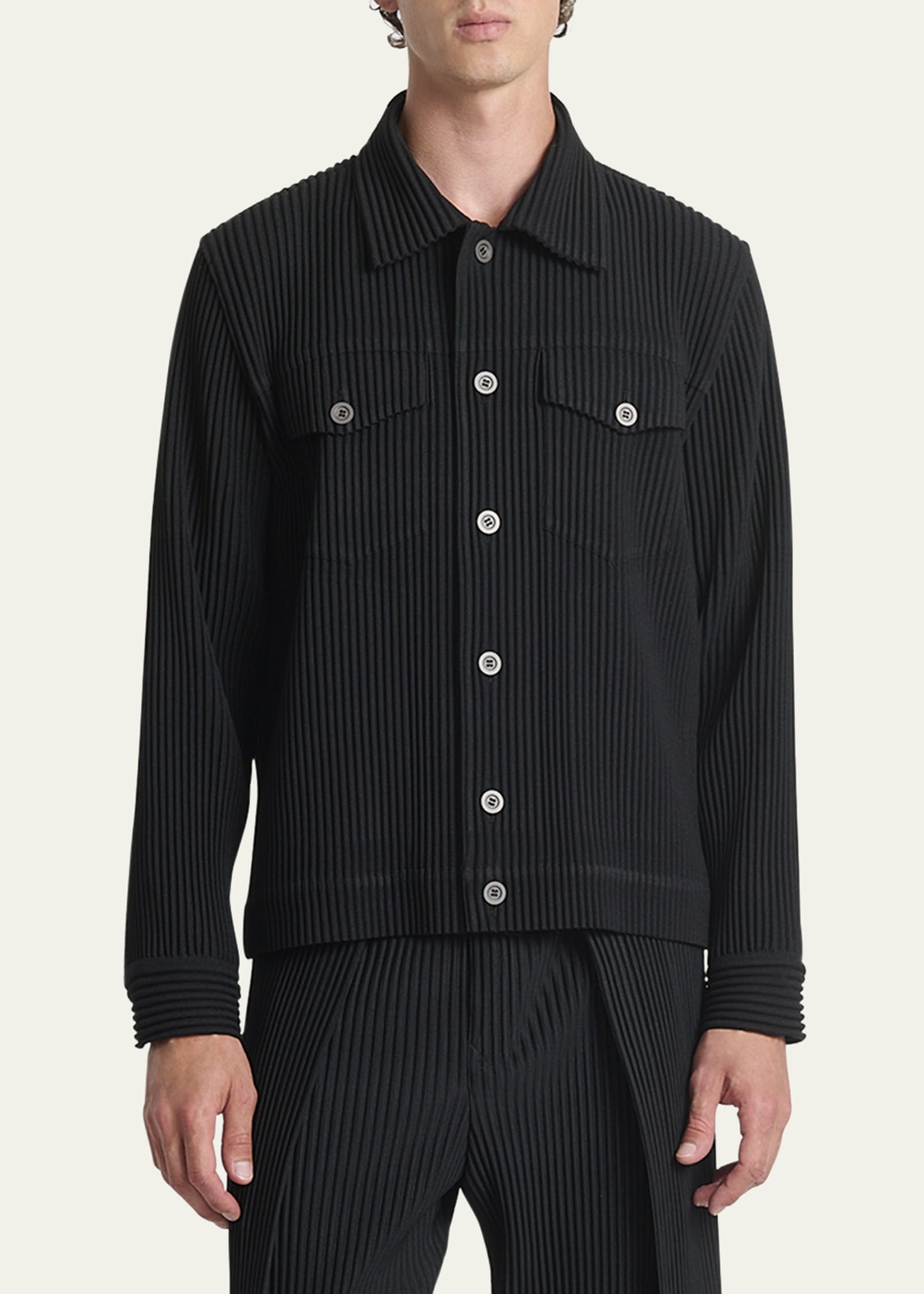 Men's Pleated Sport Shirt - 2