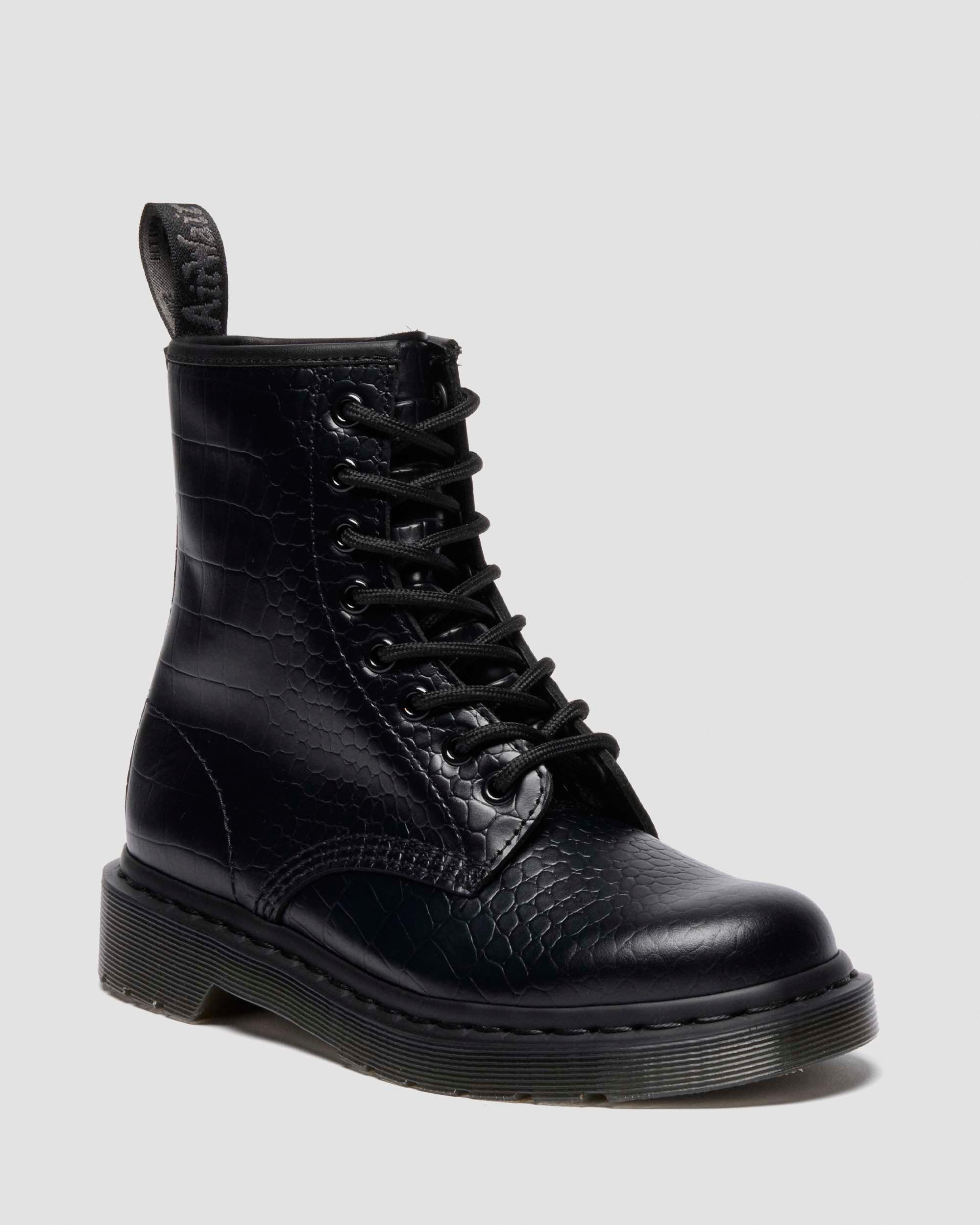 1460 CROCO CROC EMBOSS LEATHER BOOTS - 5