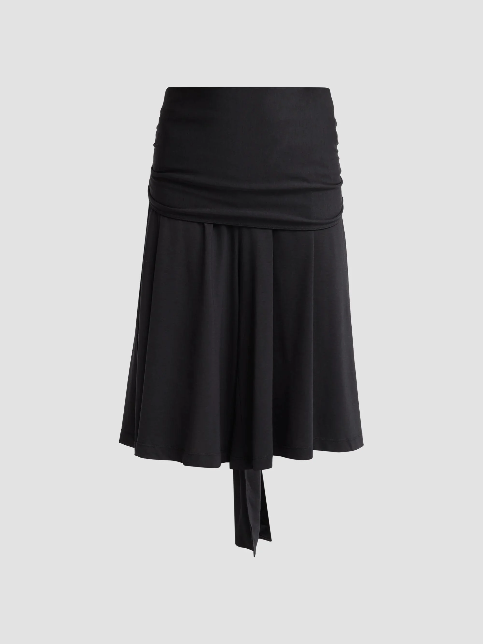 Women's Tie-Waist Jersey Shorts - Black - 1