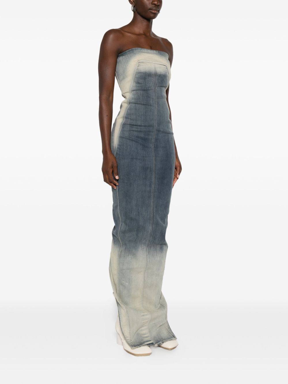 strapless denim dress - 3