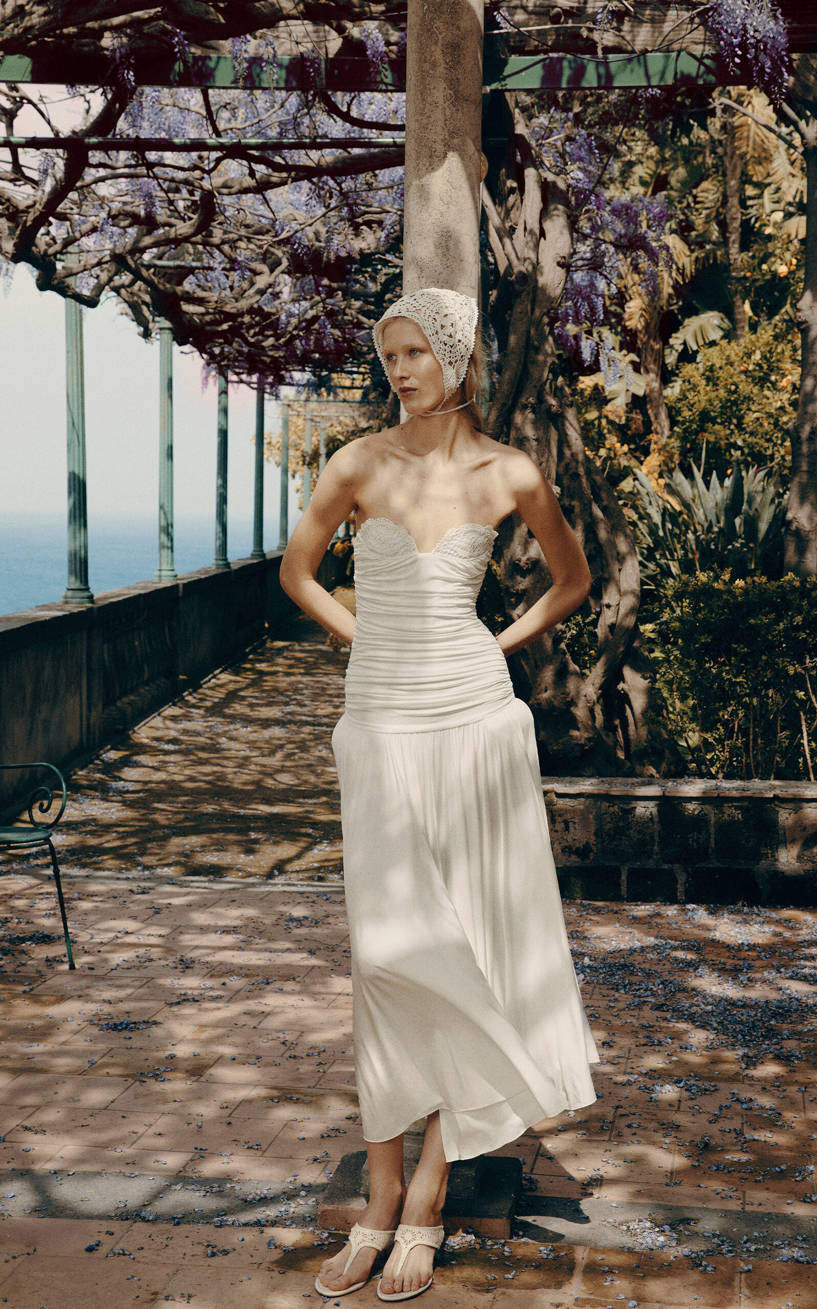 Exclusive Riviera Crochet-Trim Jersey Maxi Dress white - 2