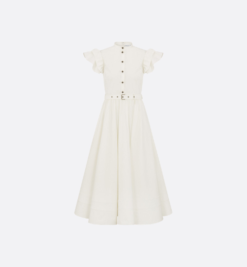 Mid-Length Flared Dress with Belt 1