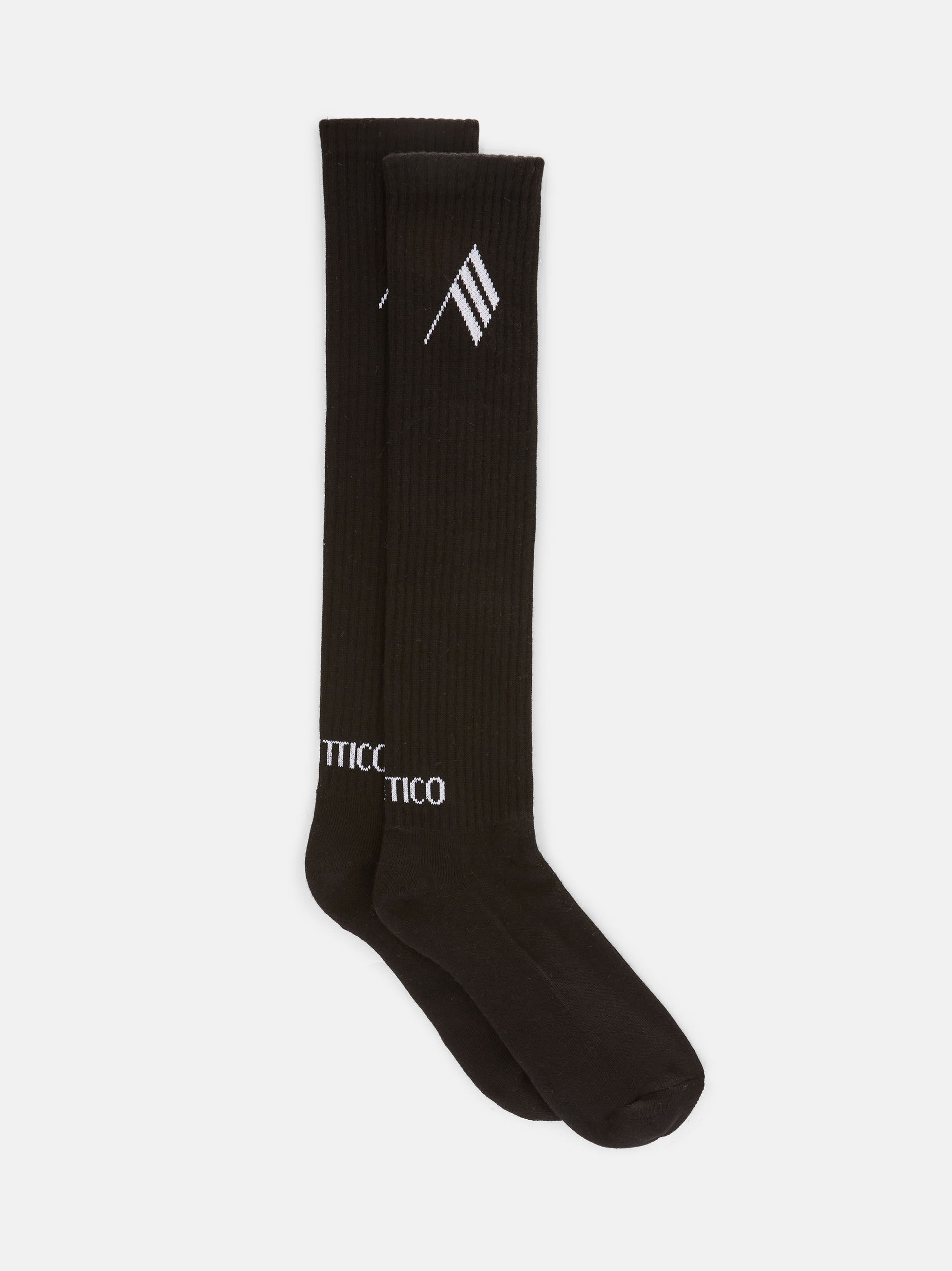 BLACK AND WHITE LONG LENGTH SOCKS - 1