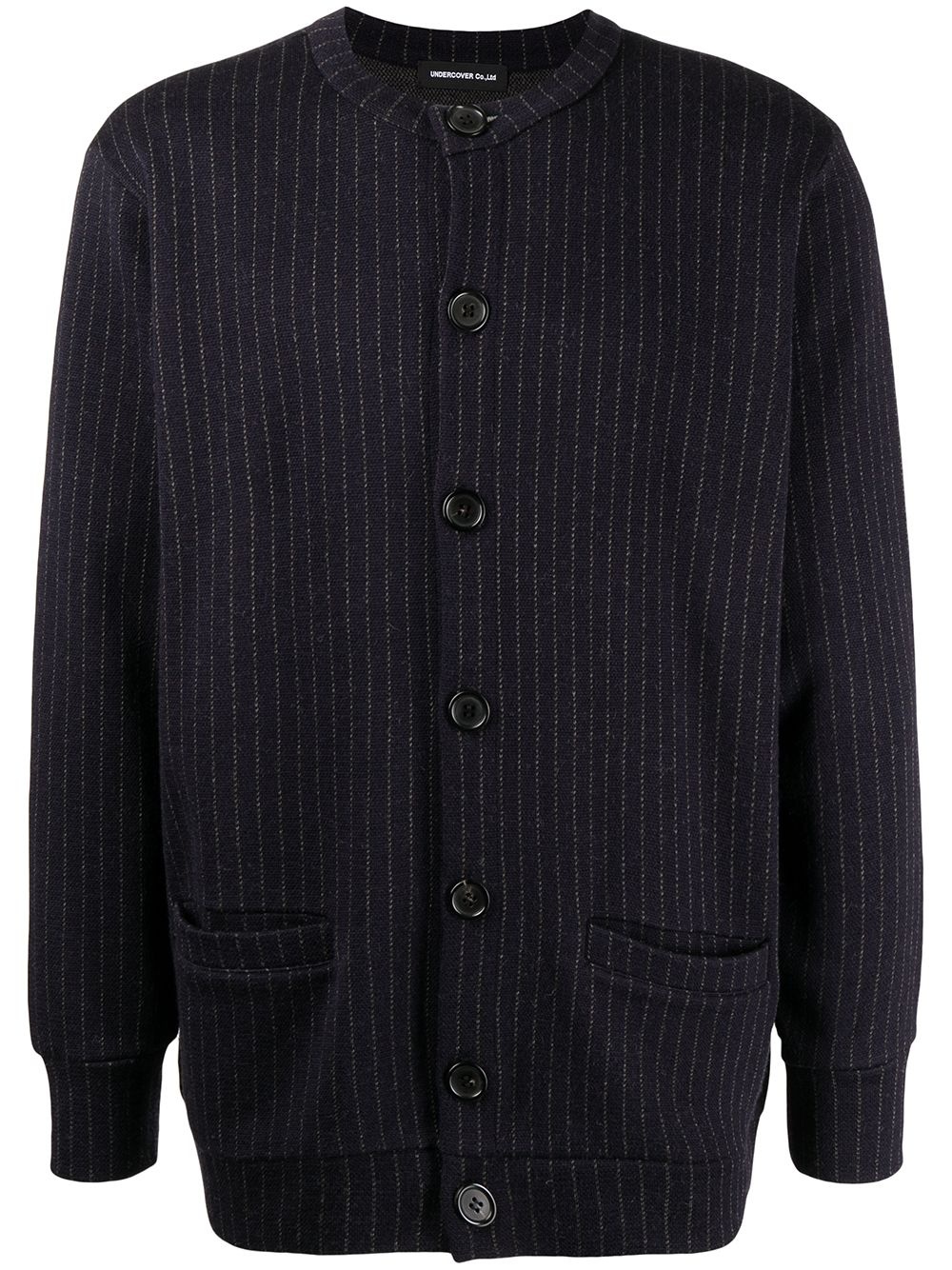 pinstriped buttoned cardigan - 1