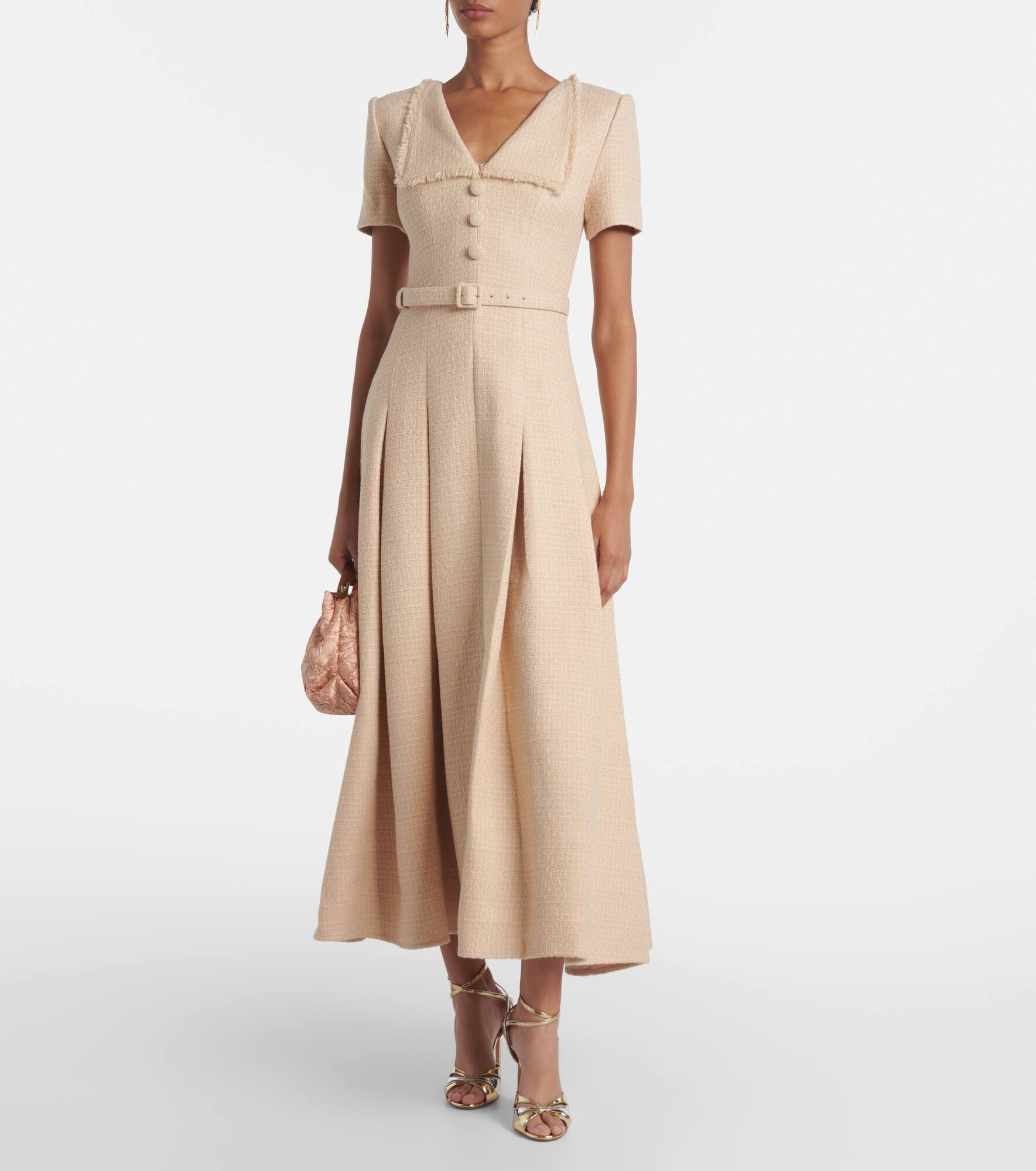 Belted bouclé maxi dress - 2