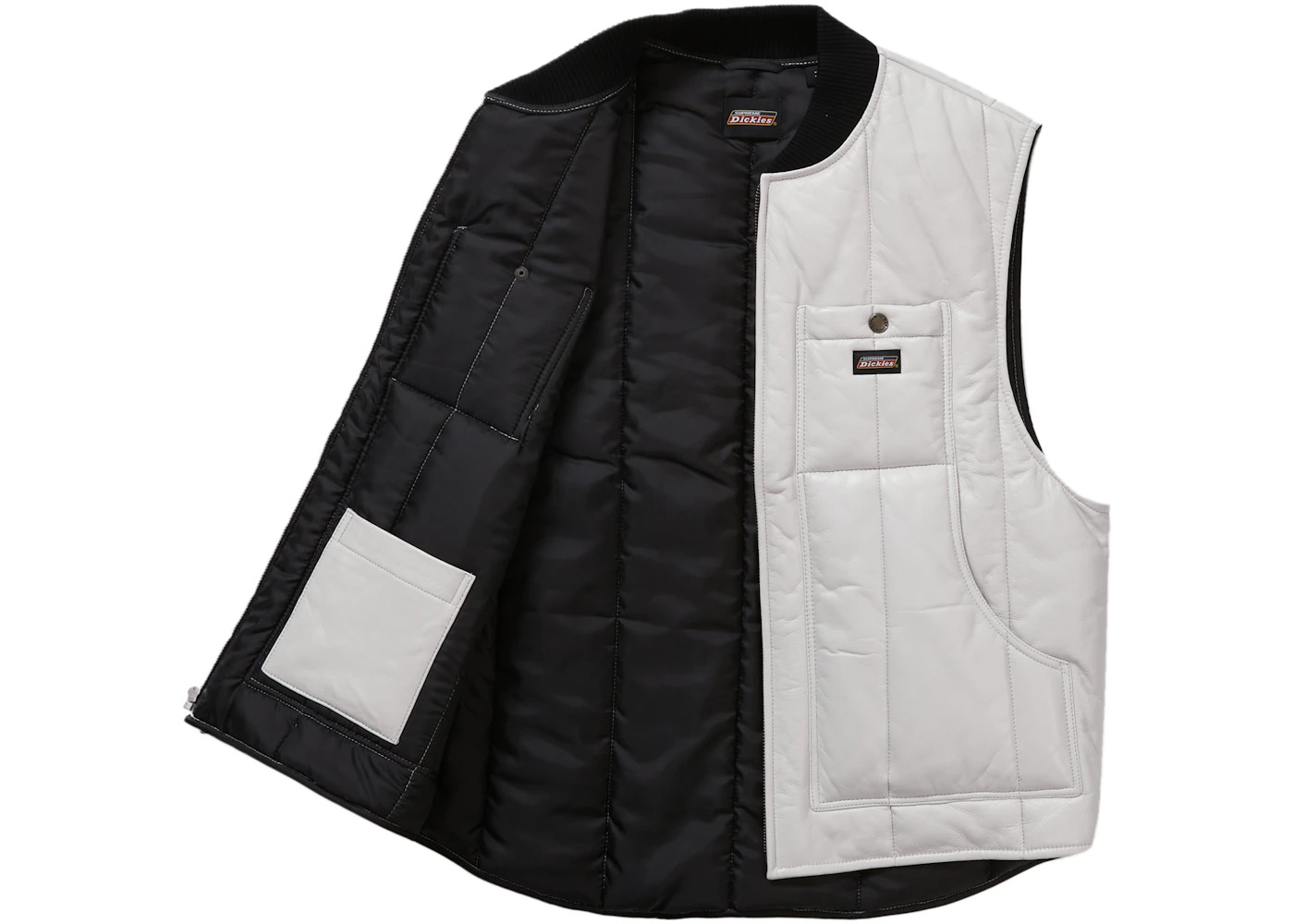 Supreme Dickies Leather Work Vest White - 2