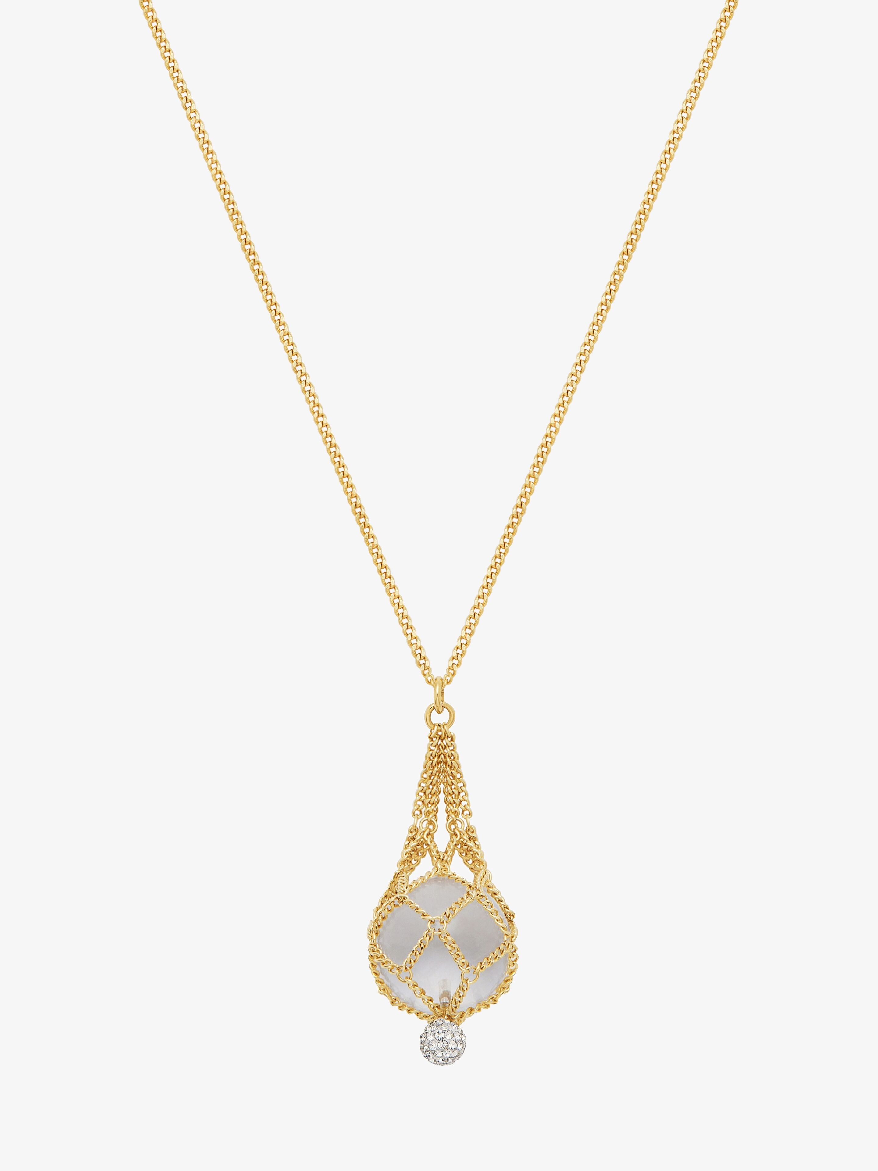 PEARLING NECKLACE IN METAL WITH PEARLS AND CRYSTALS - 4