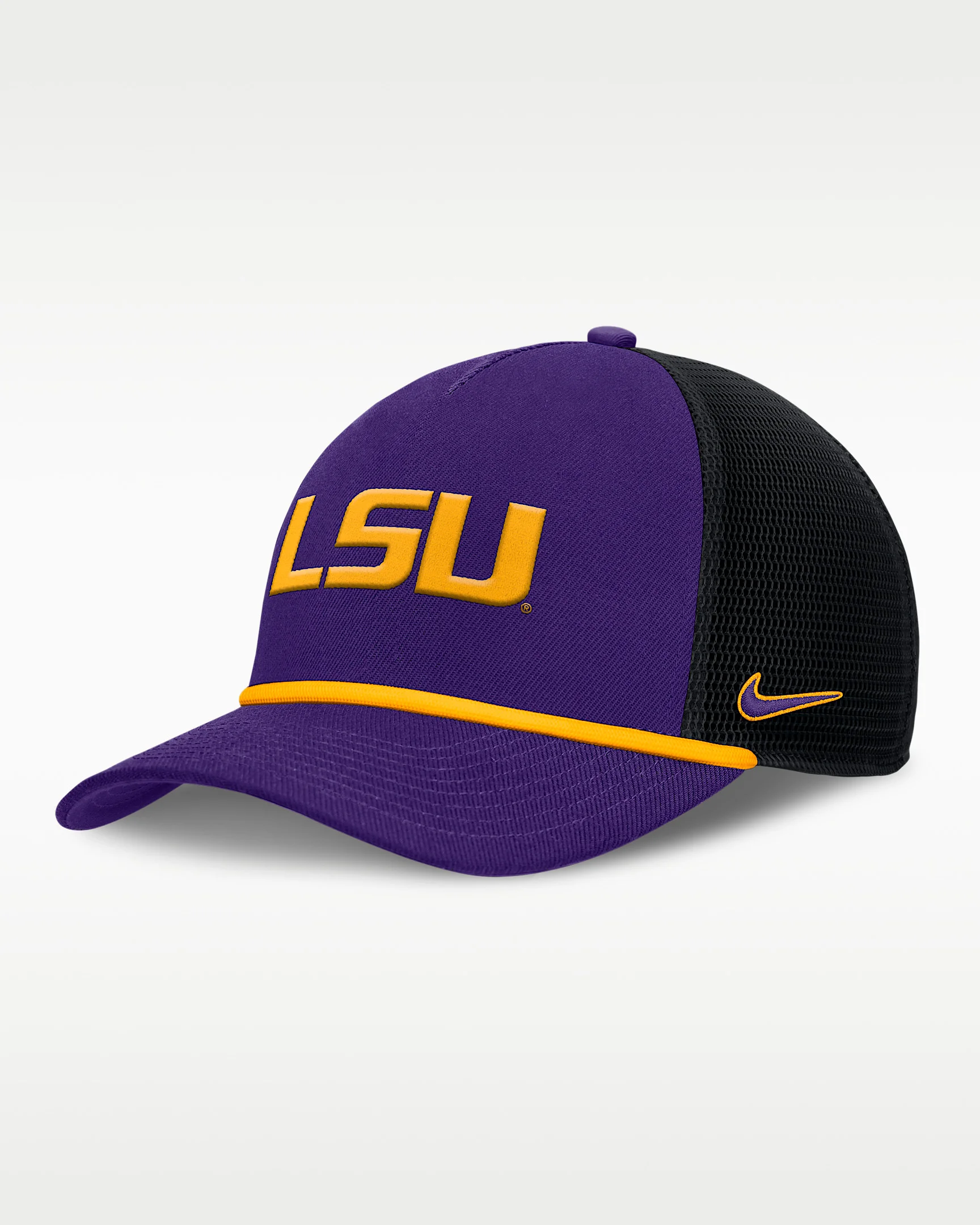 LSU Primetime Rise Men's Nike College Trucker Adjustable Hat - 1