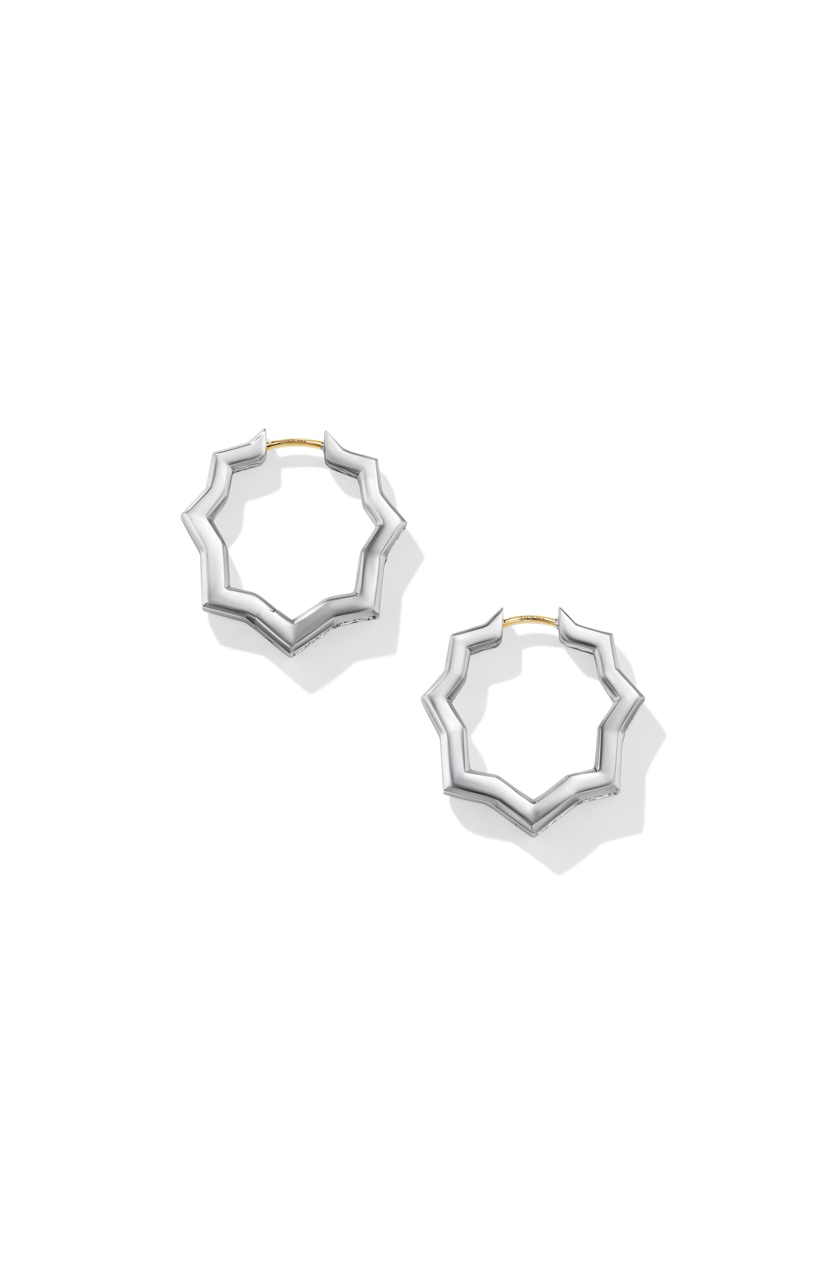 David Yurman Stax Zigzag Hoop Earrings with Diamonds, 22.8mm in Sterling Silver at Nordstrom - 2