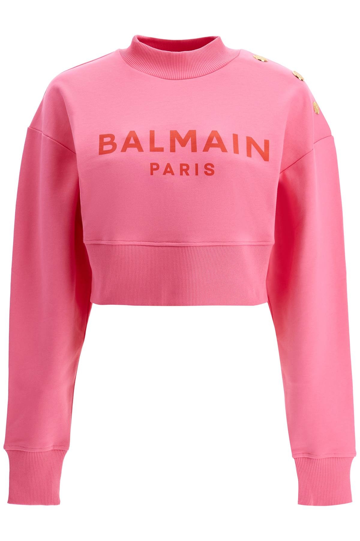 Balmain Cropped Sweatshirt With Buttons - 1