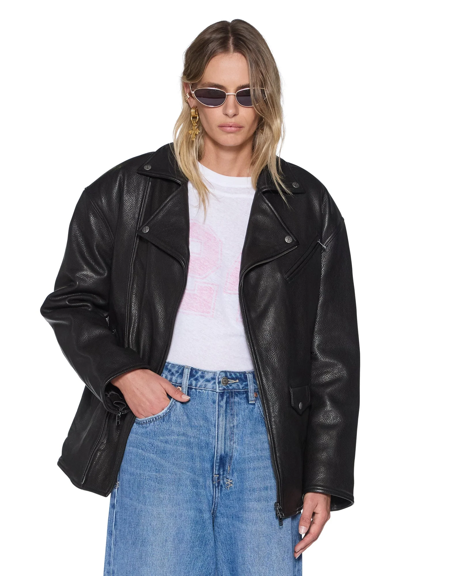 KSUPER BIKER JACKET BLACK LEATHER - 1