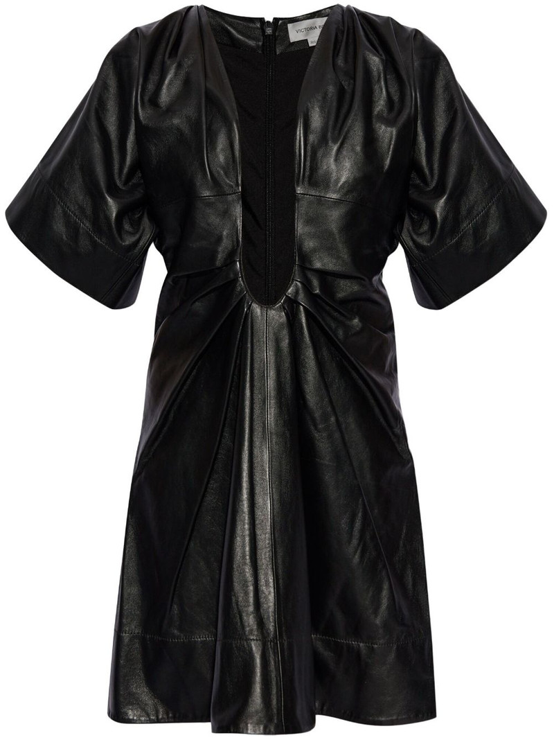 pleated leather minidress 1
