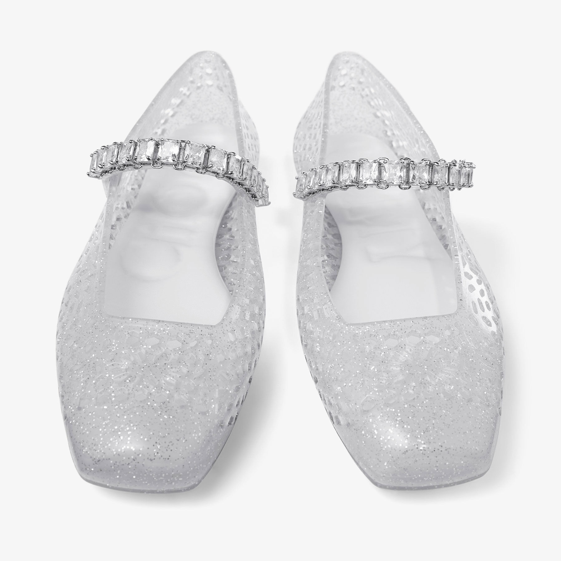 The Jelly
Clear Jelly Ballerina Flats with Crystal Embellishment - 5