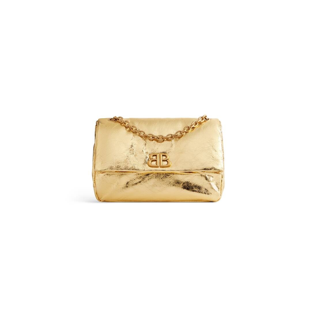 Women's Monaco Small Chain Bag Metallized in Gold - 5
