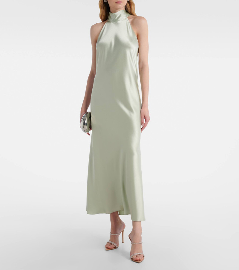 GALVAN Sienna scarf-detail satin maxi dress outlook