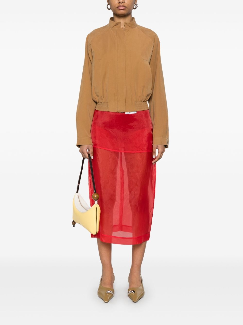 cropped tailoring bomber jacket - 2
