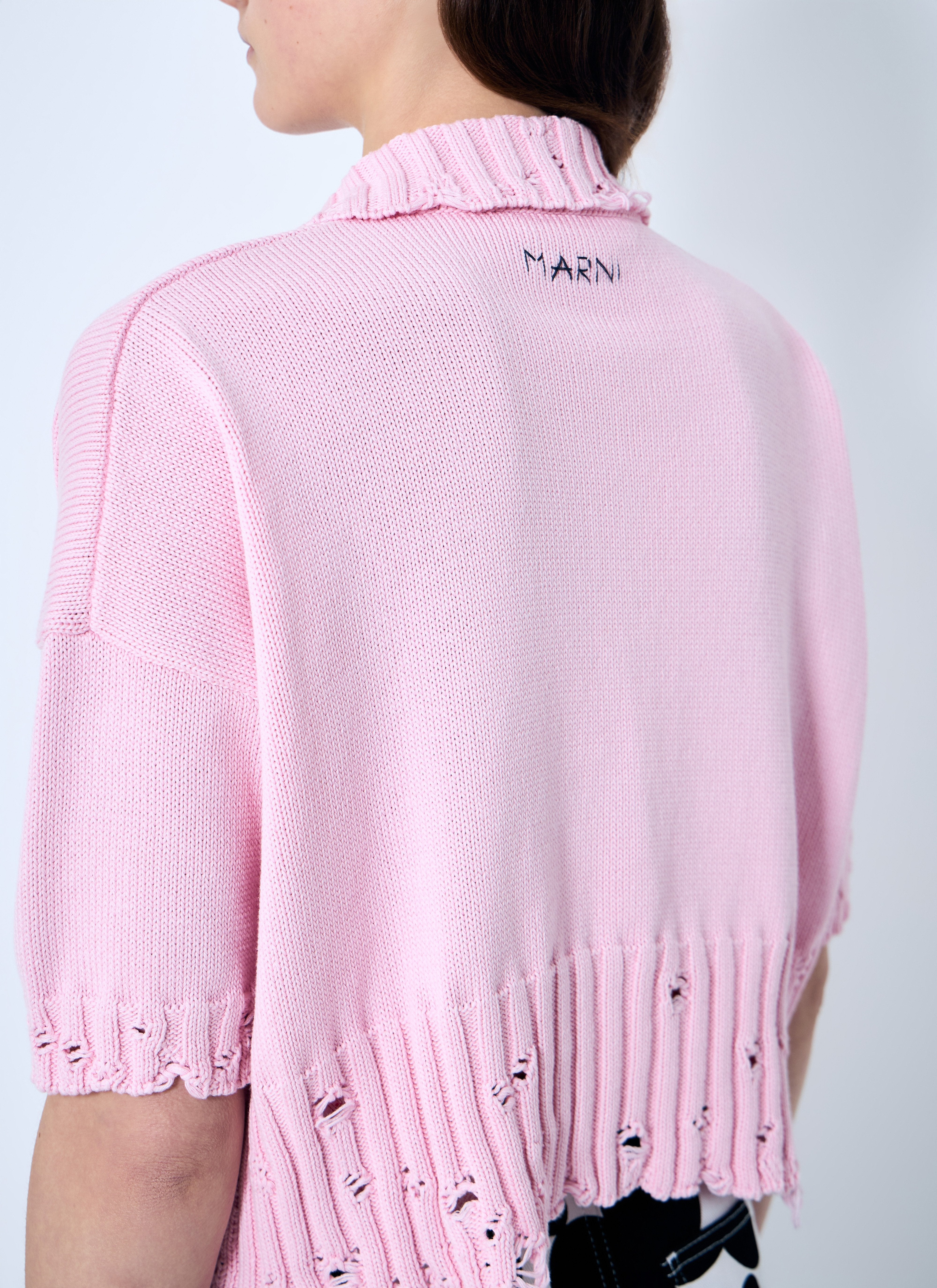 Marni Women Distressed Knit Polo Shirt - 5