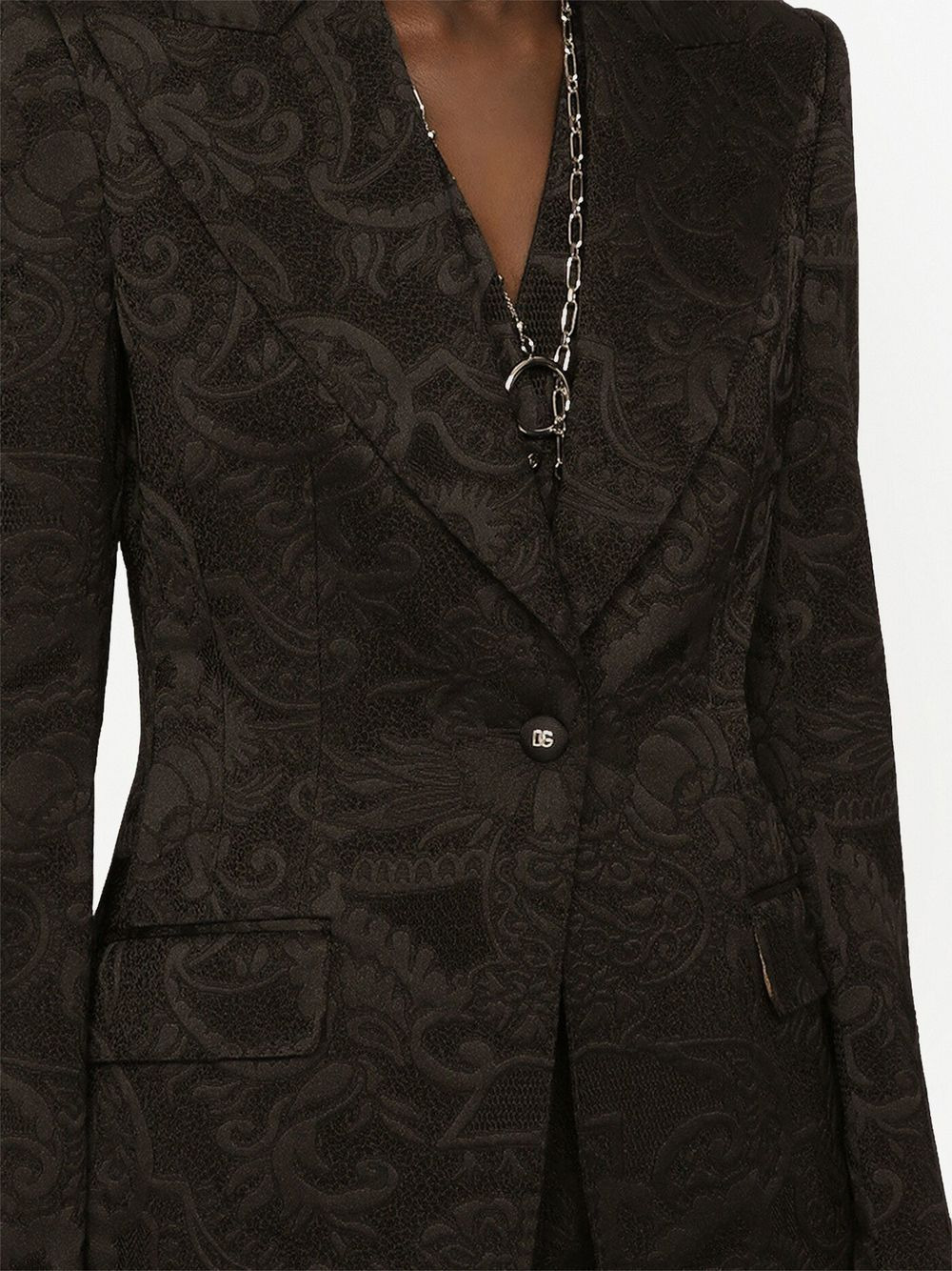 Turlington Ornamental jacquard single-breasted blazer - 5
