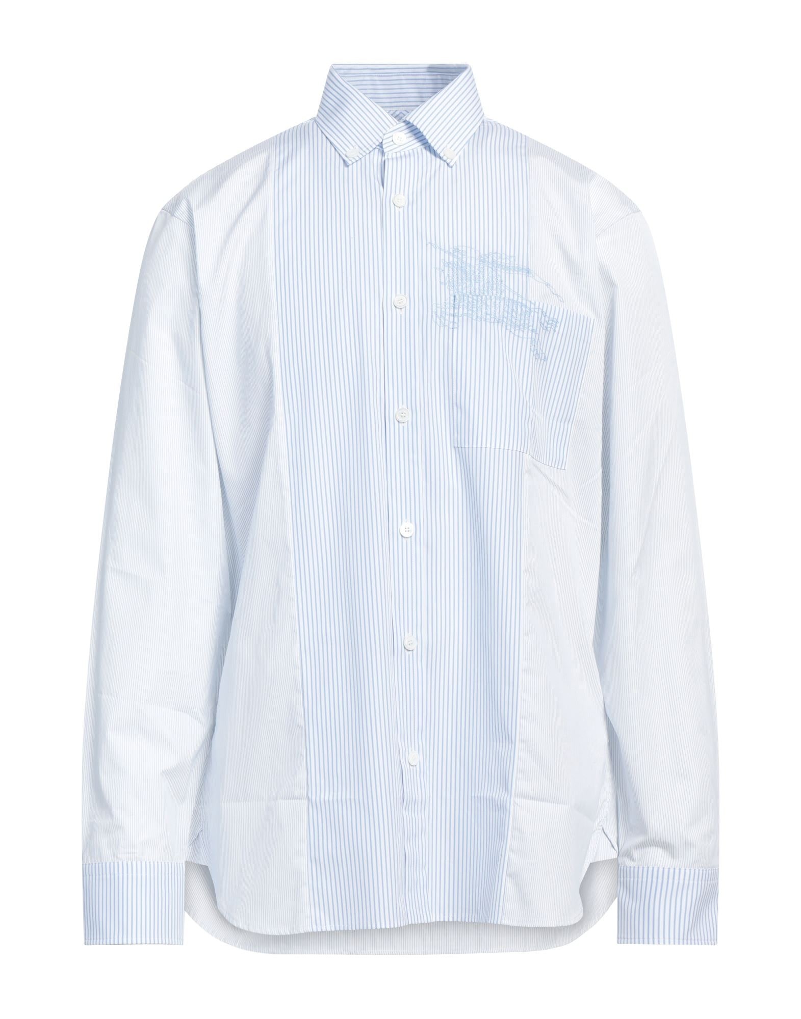 Burberry Sky blue Men's Striped Shirt | yoox | REVERSIBLE