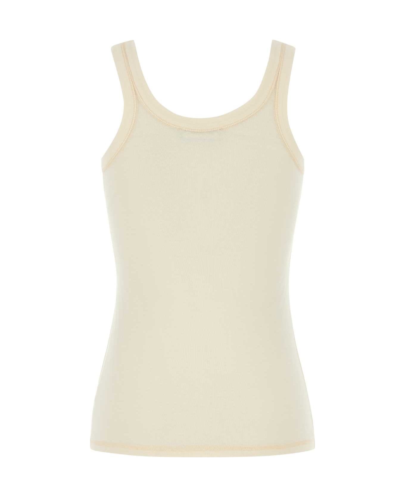 Cream Cotton Tank Top - 2