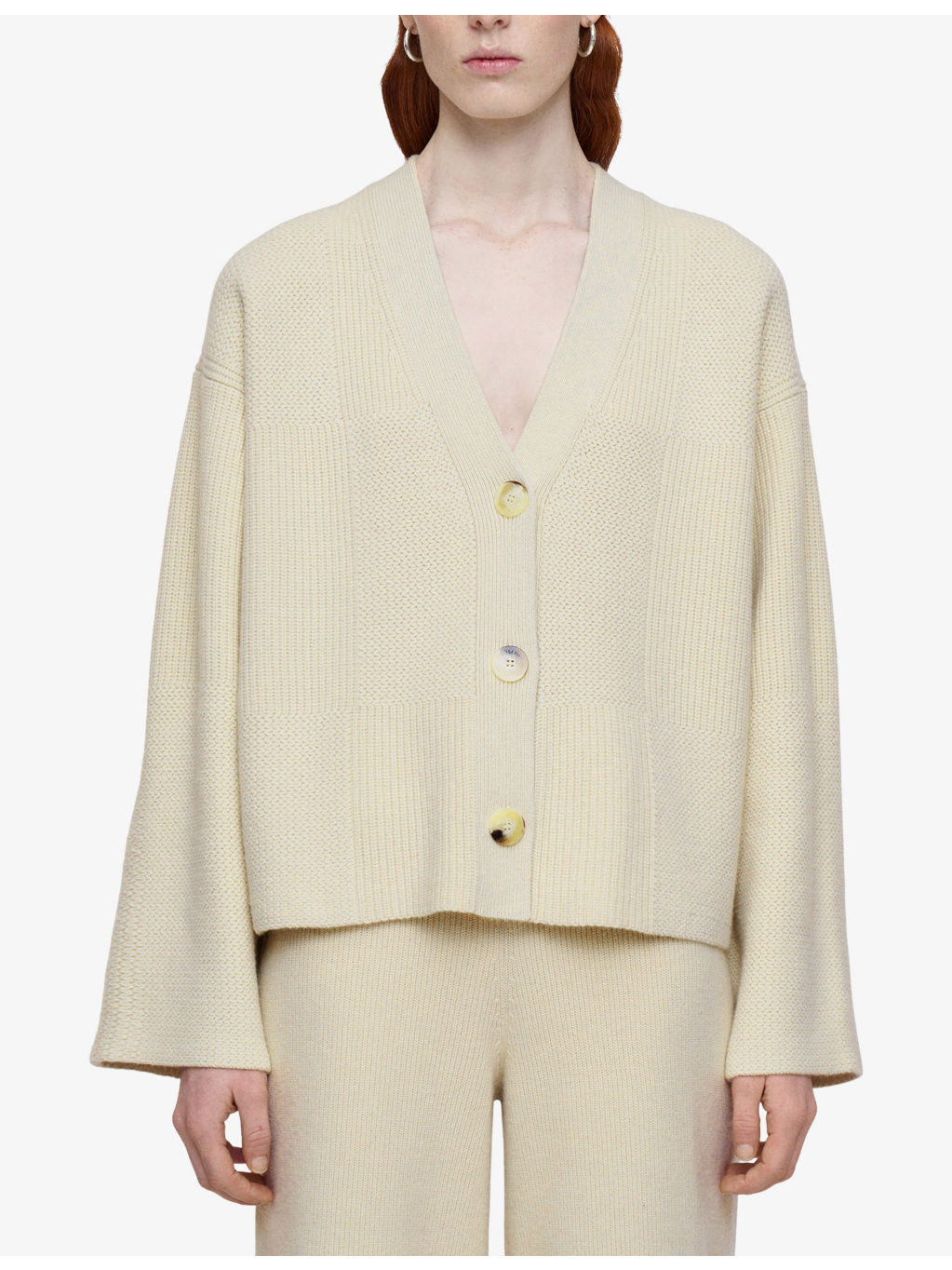 V-Neck Relaxed-Fit Merino-Wool Cardigan - 3