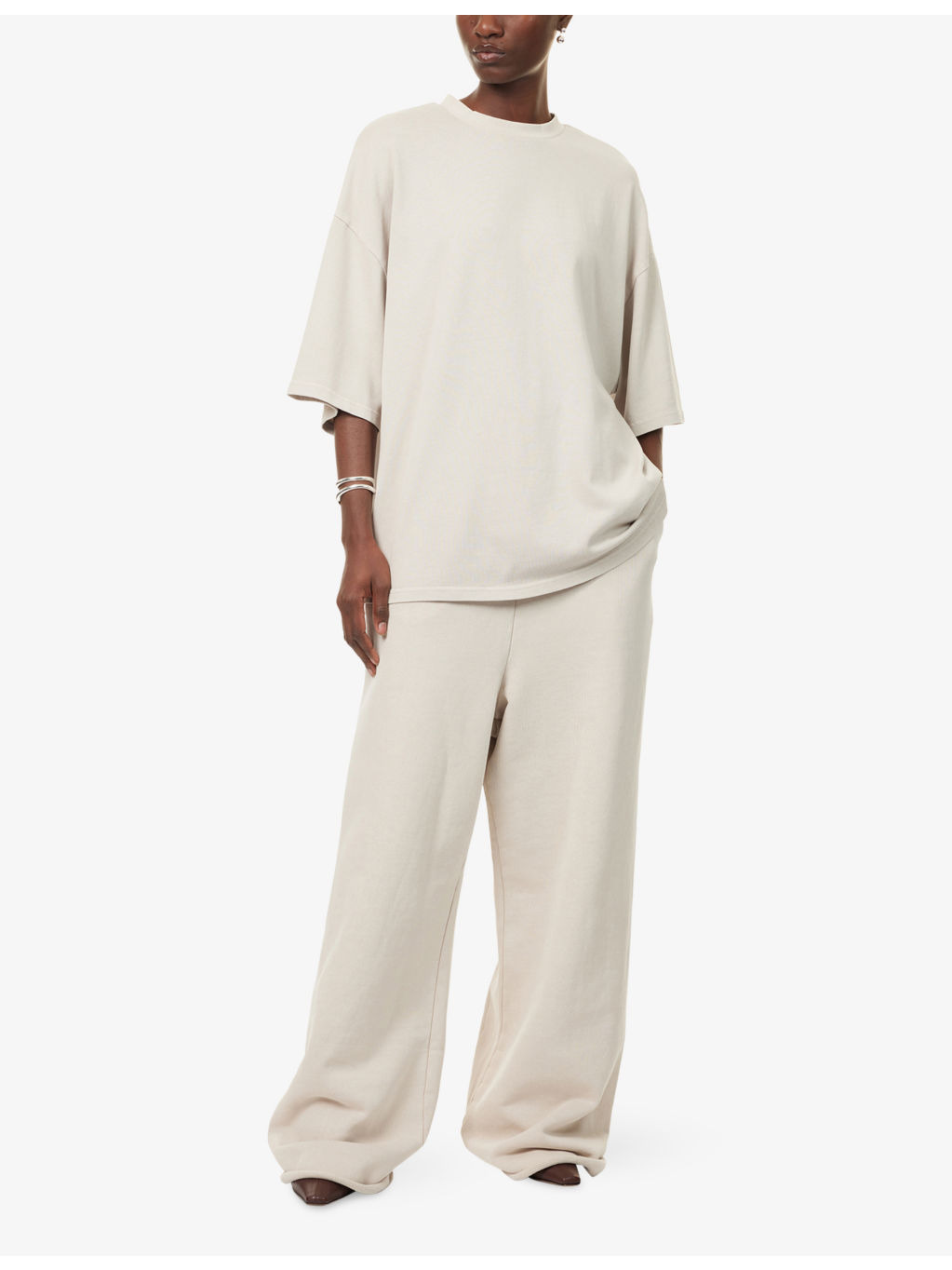 Standard Wide-Leg Cotton-Jersey Jogging Bottoms - 2