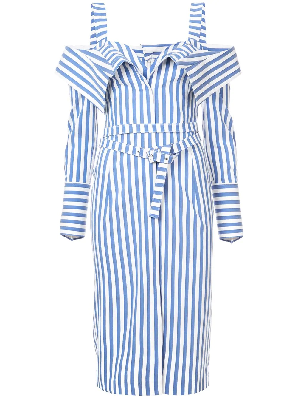 flap front striped dress - 1