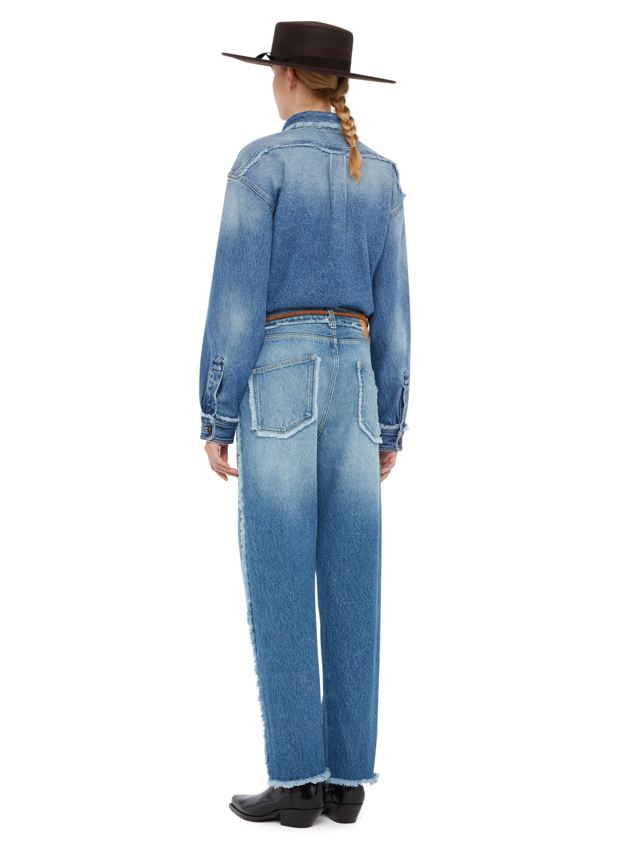 Fringed Regular Denim Pants - 6