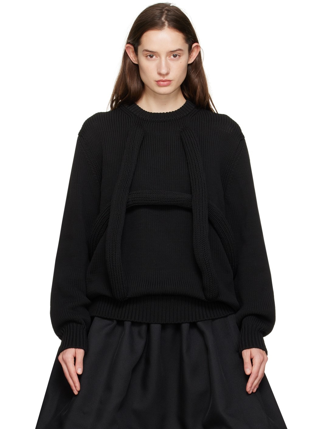 Black Overlay Sweater - 1