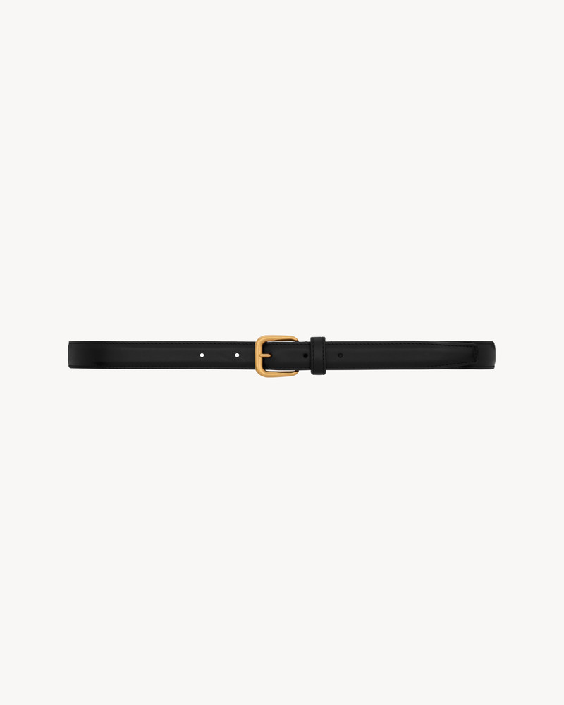RECTANGULAR BUCKLE THIN BELT IN SMOOTH LEATHER 1