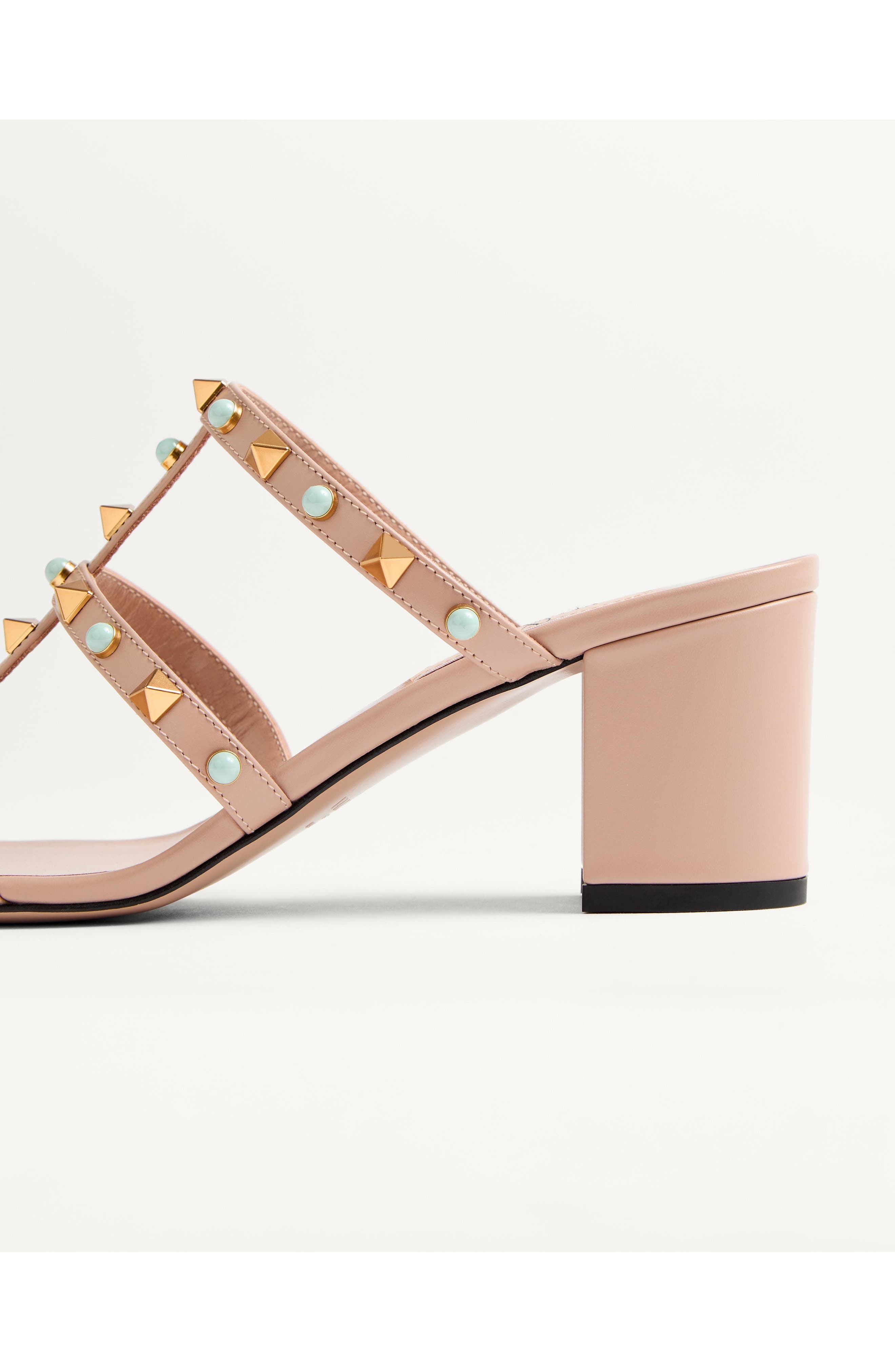 Valentino Garavani Rockstud Slide Sandal in Rose Cannelle/Clay at Nordstrom - 7