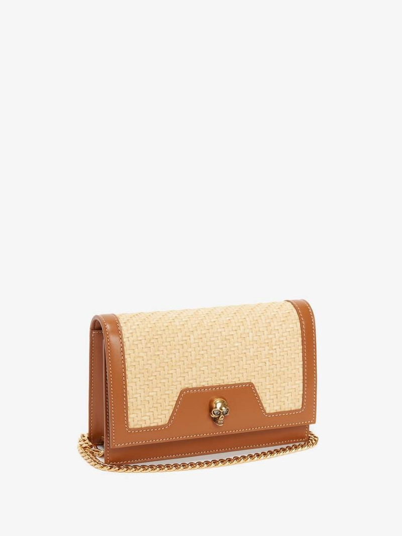 Alexander McQueen Small Rafia Skull Bag in Natural outlook